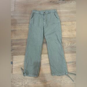 Zara Olive Green Drawstring Hem Women's Chinos